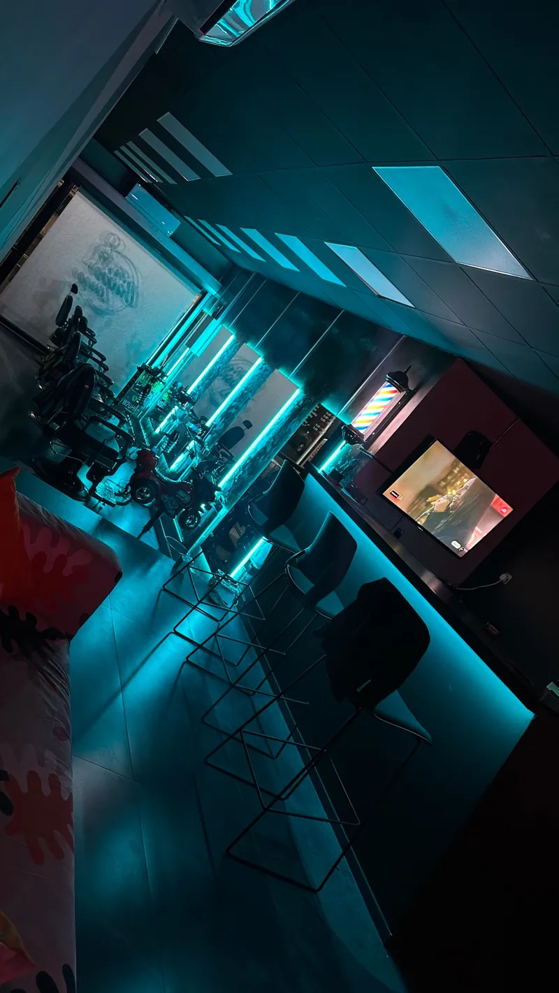 The shop in turquoise light